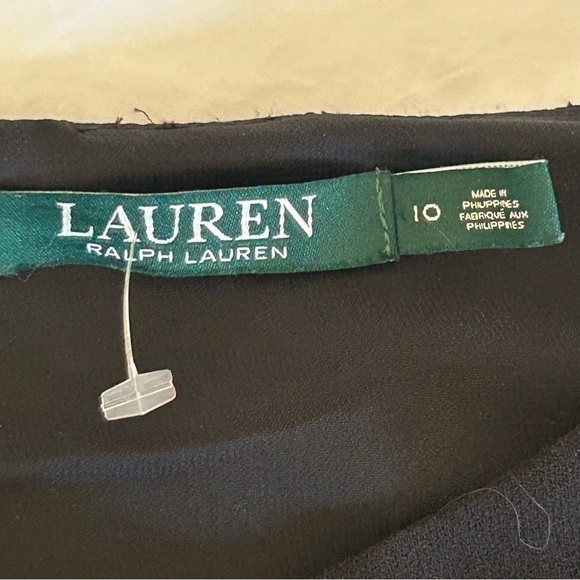 LAUREN RALPH LAUREN Flutter Sleeve Black Sheath Dress Size 10 - Picture 6 of 10